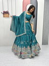 Blue Colour Pure Vichitra With Embroidery Work Lehenga With Choli Dupatta Pc 533